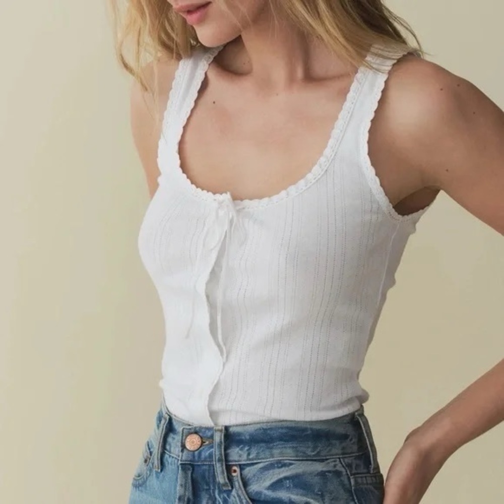 NWOT Doen Lois top in pink, size Small